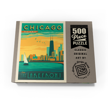 Chicago: Lakefront, Vintage Poster 500 Jigsaw Puzzle box view3