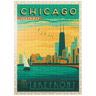 puzzleplate Chicago: Lakefront, Vintage Poster 500 Jigsaw Puzzle