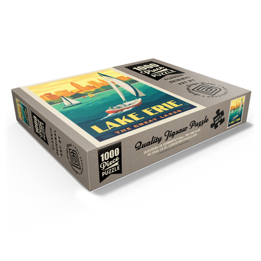 Great Lakes: Lake Erie, Vintage Poster 1000 Jigsaw Puzzle box view1