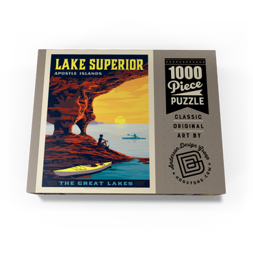 Great Lakes: Lake Superior, Vintage Poster 1000 Jigsaw Puzzle box view3