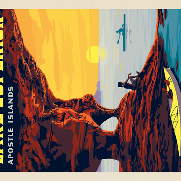 Great Lakes: Lake Superior, Vintage Poster 1000 Jigsaw Puzzle 3D Modell