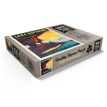 Great Lakes: Lake Superior, Vintage Poster 100 Jigsaw Puzzle box view1