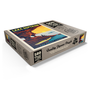 Great Lakes: Lake Superior, Vintage Poster 500 Jigsaw Puzzle box view1