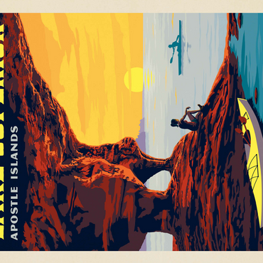 Great Lakes: Lake Superior, Vintage Poster 500 Jigsaw Puzzle 3D Modell