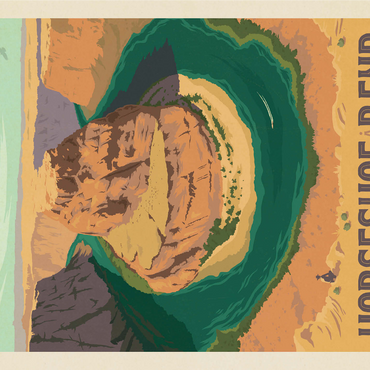 Horseshoe Bend, Arizona, Vintage Poster 1000 Jigsaw Puzzle 3D Modell