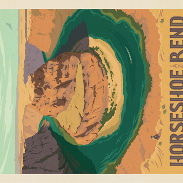 Horseshoe Bend, Arizona, Vintage Poster 100 Jigsaw Puzzle 3D Modell