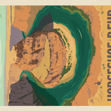 Horseshoe Bend, Arizona, Vintage Poster 500 Jigsaw Puzzle 3D Modell