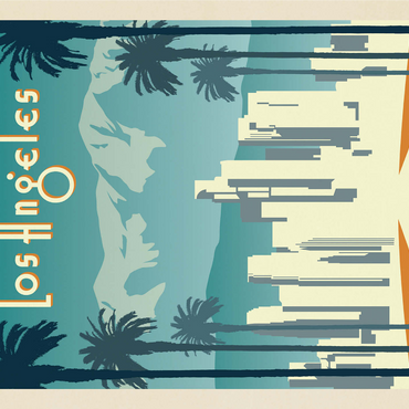 Los Angeles skyline, Vintage Poster 1000 Jigsaw Puzzle 3D Modell