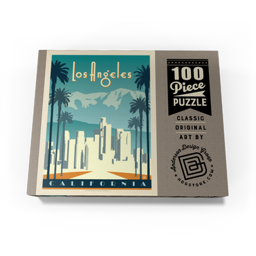 Los Angeles skyline, Vintage Poster 100 Jigsaw Puzzle box view3