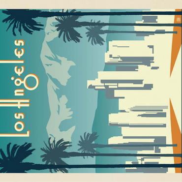 Los Angeles skyline, Vintage Poster 100 Jigsaw Puzzle 3D Modell