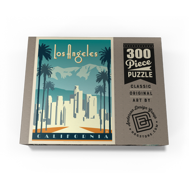 Los Angeles skyline, Vintage Poster 300 Jigsaw Puzzle box view3