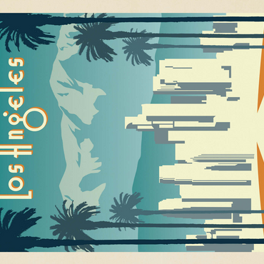 Los Angeles skyline, Vintage Poster 500 Jigsaw Puzzle 3D Modell