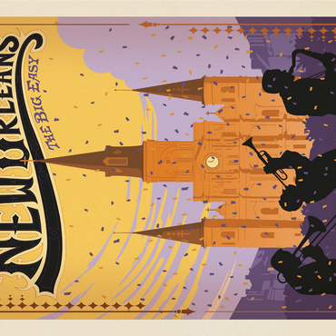 New Orleans: The Big Easy, Vintage Poster 1000 Jigsaw Puzzle 3D Modell