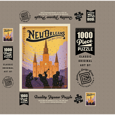New Orleans: The Big Easy, Vintage Poster 1000 Jigsaw Puzzle box 3D Modell