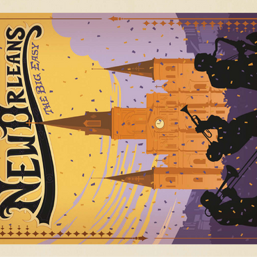 New Orleans: The Big Easy, Vintage Poster 100 Jigsaw Puzzle 3D Modell