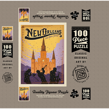 New Orleans: The Big Easy, Vintage Poster 100 Jigsaw Puzzle box 3D Modell