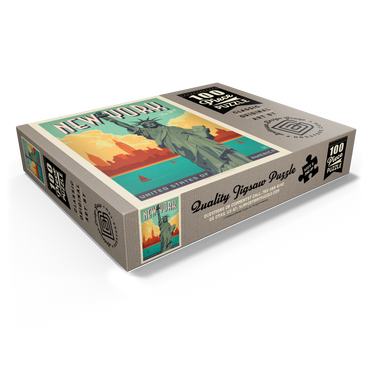 New York City: Lady Liberty, Vintage Poster 100 Jigsaw Puzzle box view1