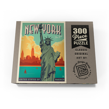 New York City: Lady Liberty, Vintage Poster 300 Jigsaw Puzzle box view3