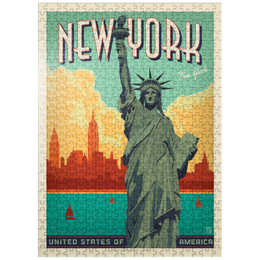 puzzleplate New York City: Lady Liberty, Vintage Poster 500 Jigsaw Puzzle