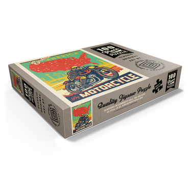 Explore America by Motorcycle, Vintage Poster 100 Jigsaw Puzzle box view1