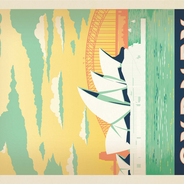 Australia: Sydney Harbor, Vintage Poster 1000 Jigsaw Puzzle 3D Modell