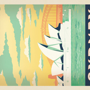 Australia: Sydney Harbor, Vintage Poster 500 Jigsaw Puzzle 3D Modell