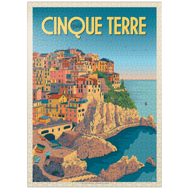 puzzleplate Italy: Cinque Terre, Vintage Poster 1000 Jigsaw Puzzle