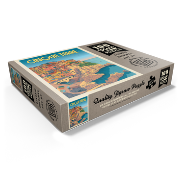Italy: Cinque Terre, Vintage Poster 100 Jigsaw Puzzle box view1