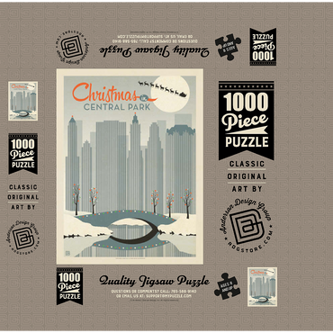 Christmas in Central Park, Vintage Poster 1000 Jigsaw Puzzle box 3D Modell