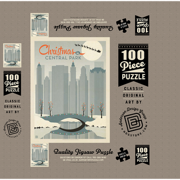 Christmas in Central Park, Vintage Poster 100 Jigsaw Puzzle box 3D Modell