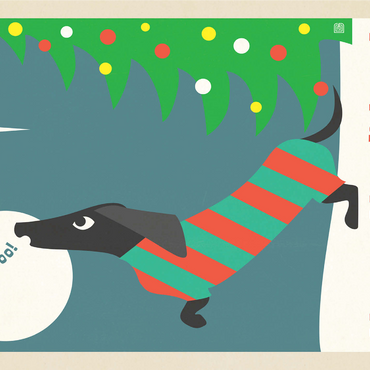 Happy Howlidays, Vintage Poster 1000 Jigsaw Puzzle 3D Modell