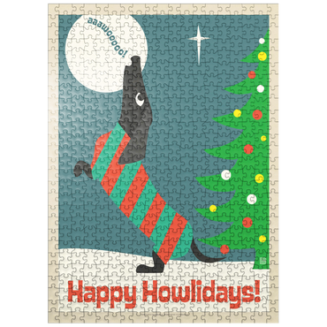 puzzleplate Happy Howlidays, Vintage Poster 500 Jigsaw Puzzle
