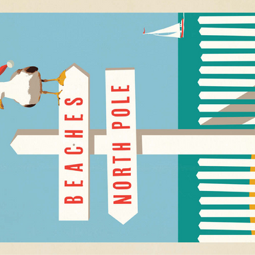 Beaches/North Pole, Vintage Poster 100 Jigsaw Puzzle 3D Modell