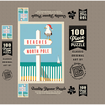 Beaches/North Pole, Vintage Poster 100 Jigsaw Puzzle box 3D Modell