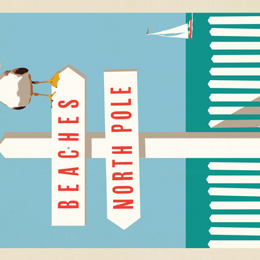 Beaches/North Pole, Vintage Poster 500 Jigsaw Puzzle 3D Modell