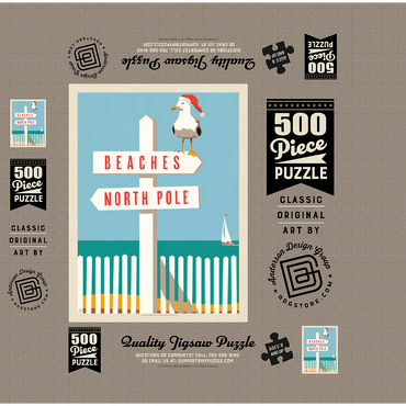 Beaches/North Pole, Vintage Poster 500 Jigsaw Puzzle box 3D Modell