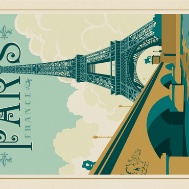 France: Paris, Vintage Poster 1000 Jigsaw Puzzle 3D Modell