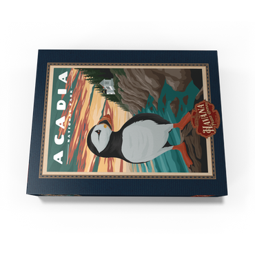 Acadia National Park - Bass Harbor Puffins, Vintage Travel Poster 300 Jigsaw Puzzle box view3