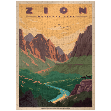 puzzleplate Zion National Park - Virgin River, Vintage Travel Poster 300 Jigsaw Puzzle