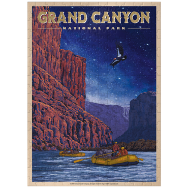 puzzleplate Grand Canyon National Park - Night Rafting, Vintage Travel Poster 300 Jigsaw Puzzle