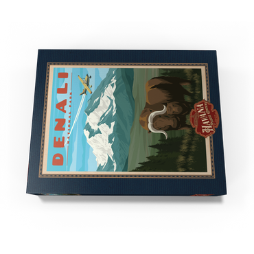 Denali National Park - Wild Denali Musk Ox, Vintage Travel Poster 300 Jigsaw Puzzle box view3