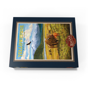 Yellowstone National Park - Hayden Valley Bisons, Vintage Travel Poster 300 Jigsaw Puzzle box view3