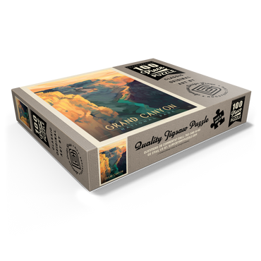 Grand Canyon National Park: Deep Shadows, Vintage Poster 100 Jigsaw Puzzle box view1