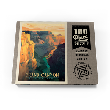 Grand Canyon National Park: Deep Shadows, Vintage Poster 100 Jigsaw Puzzle box view3