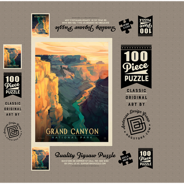 Grand Canyon National Park: Deep Shadows, Vintage Poster 100 Jigsaw Puzzle box 3D Modell