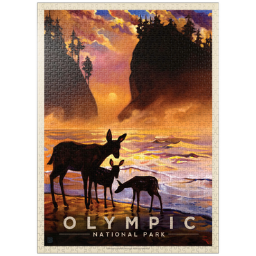 puzzleplate Olympic National Park: Magical Moment, Vintage Poster 1000 Jigsaw Puzzle