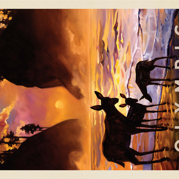 Olympic National Park: Magical Moment, Vintage Poster 1000 Jigsaw Puzzle 3D Modell