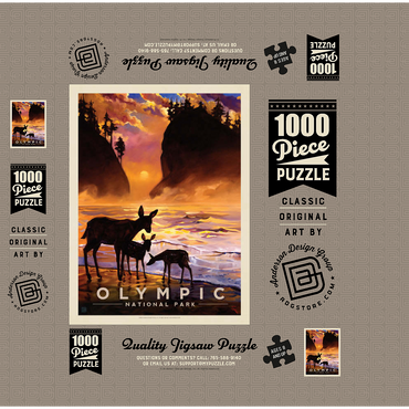 Olympic National Park: Magical Moment, Vintage Poster 1000 Jigsaw Puzzle box 3D Modell