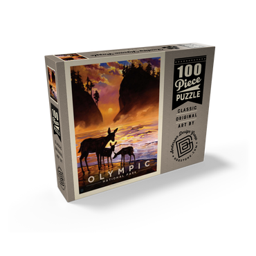 Olympic National Park: Magical Moment, Vintage Poster 100 Jigsaw Puzzle box view2