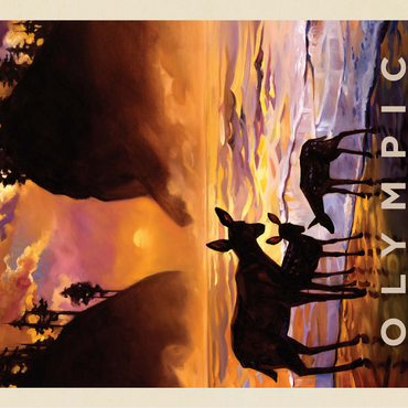 Olympic National Park: Magical Moment, Vintage Poster 100 Jigsaw Puzzle 3D Modell